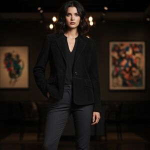 Context Black Leather Coat, perfect condition